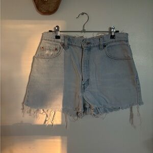 Levi's Light Blue Frayed Jean Shorts